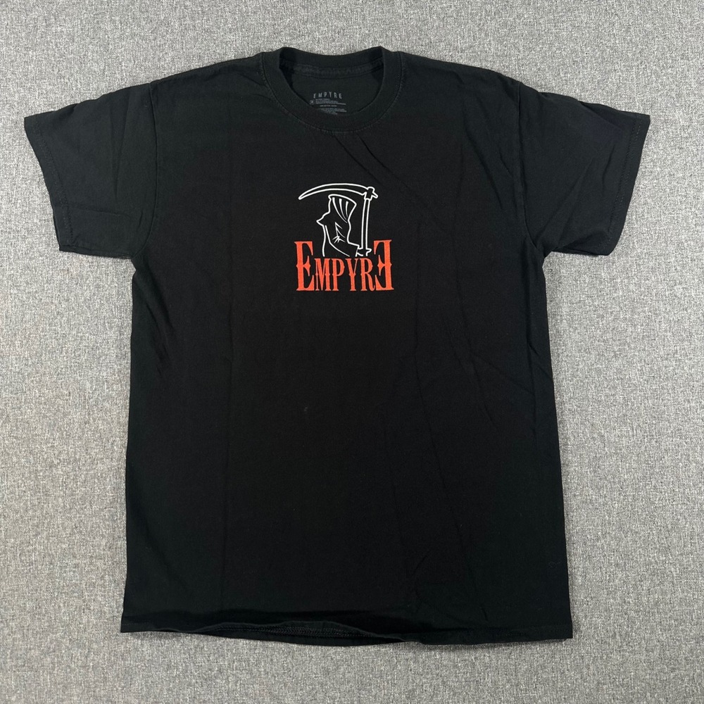 Empyre Mens M Black Reaper Roses Graphic T-Shirt Feel No Pain Wisdom Skate Tee